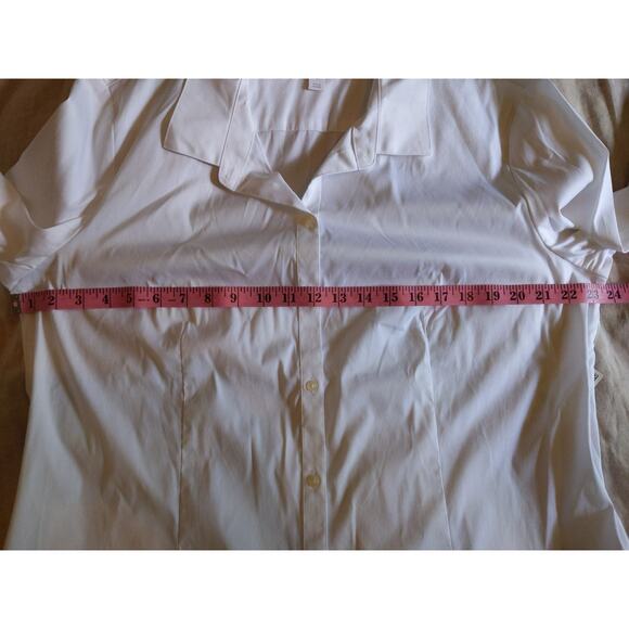 Charter Club White Button Down Shirt Classic Long Sleeve Plus Size 18 NWT - Picture 7 of 8